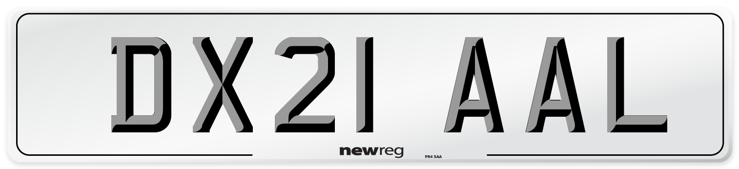 DX21 AAL Number Plate from New Reg